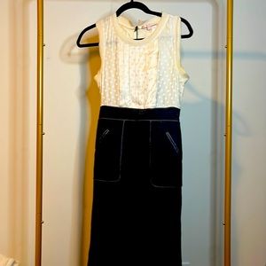 REBECCA TAYLOR/ White And Grey Dress/ Size 4